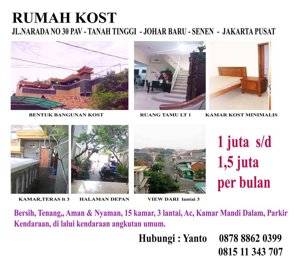 kost johar baru senen jakpus
