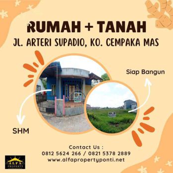 Dijual Tanah + Rumah Siap Bangun Perumahan Parit Bugis Pontianak Kota