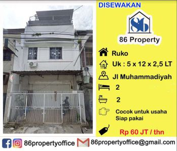 DISEWAKAN Ruko Jl Muhammadiyah dkt diponegoro , andalas , buru