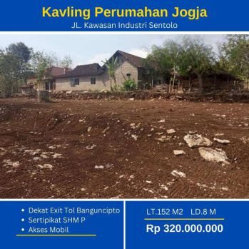Hanya 2Jt-an, Jalan Jogja Wates di Sentolo SHM P Siap AJB Notaris