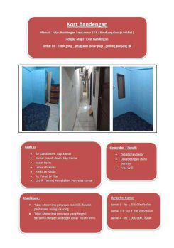 Rent Rumah Kosan: Kamar Kost Bandengan