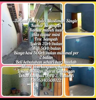 Rent Rumah Kosan: Kost Muslimah Single