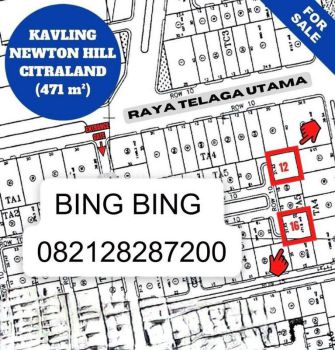 Dijual 2 Tanah Kavling Newton Hill Citraland