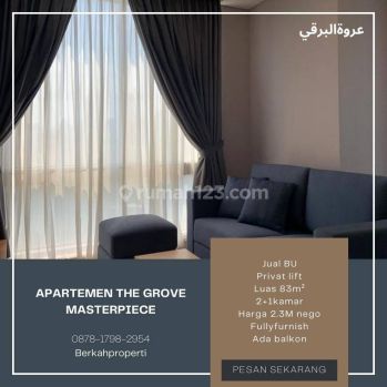 Dijual Murah Apartemen The Grove Masterpiece 2BR Privat lift