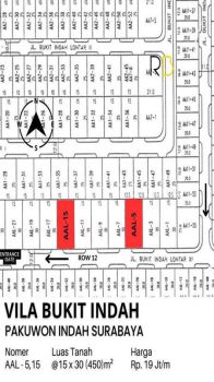 Jual Kavling Luas 450m Siap Bangun Di Pakuwon Indah Surabaya