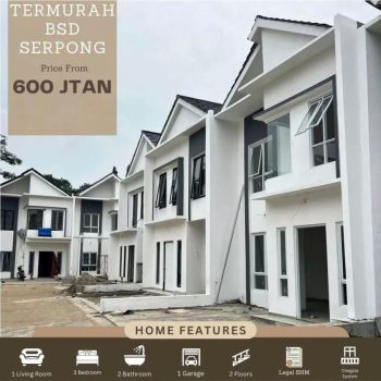 Rumah 2 Lantai Cluster Exlusive Anti Banjir Free SHM