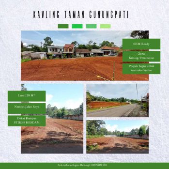 Kavling Premium Taman Gunungpati Lokasi Nempel Jalan Raya malon raya