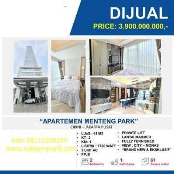 Apartemen Menteng Park Tower Emerald 2br 61m Full Interior Mewah