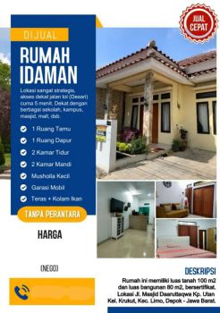 Rumah Idaman Mewah Aman Nyaman 900juta Nego Krukut Depok