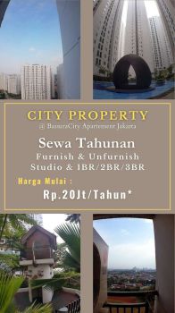 Disewakan Mulai 21jt/Thn 2BR Unfurnish di Bassura City - C1130
