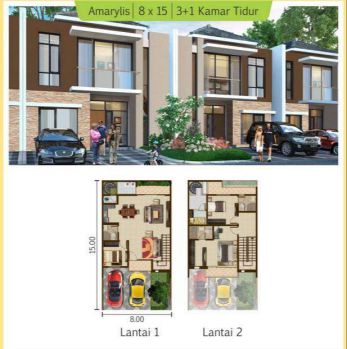 Rumah 8x15 2 Lantai 120m - ATLANTA PIK2 - Dijual Murah - Siap Huni