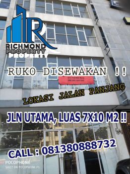 LANGKA!! Sewa Ruko STRATEGIS Jalan Panjang JALAN UTAMA harga NEGO !!