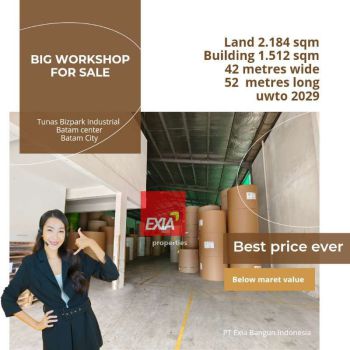 Dijual Cepat Gudang 1500m2 Tunas Bizpark Batam