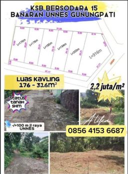 Tanah Murah Banaran Unnes Gunungpati