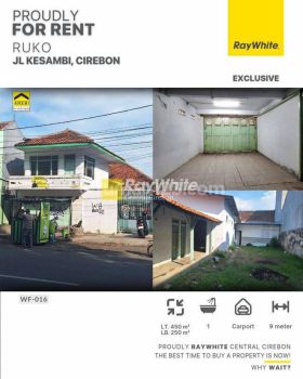Disewakan ruko + gudang  strategis jalan kesambi