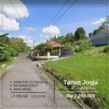 Murah 2Jt/m: Sleman Dekat Exit Tol Gamping, Area Perumahan