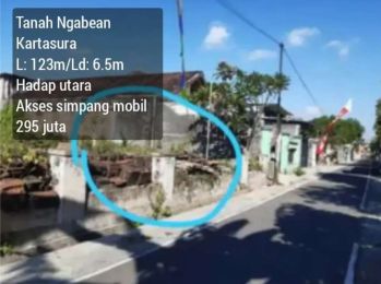 Dijual Tanah Ngabean Kartosuro L: 123m