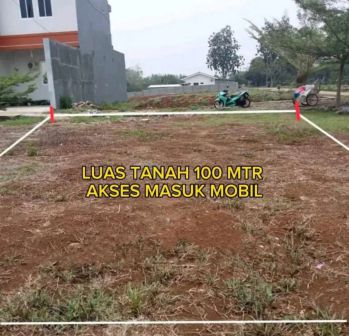 Jual tanah luas tanah 100 mtr surat SHM Akses masuk mobil truk