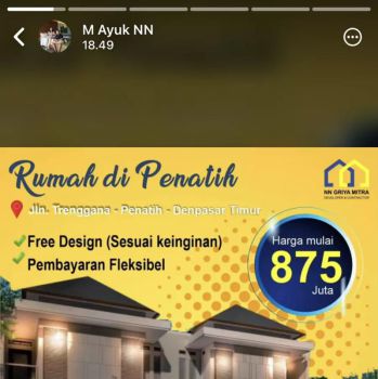 Di Jual Rumah di Jalan Trenggana Free Design Suka- Suka