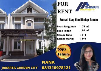 Rumah Cantik Minimalis Hadap Taman di Jgc, Jakarta Garden City