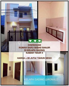 Disewakan Rumah Baru Kelapa Gading Kt 4 Siap Huni