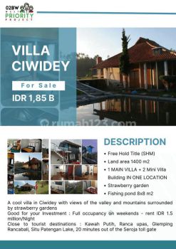 Jual Villa di Ciwidey Untuk Bisnis