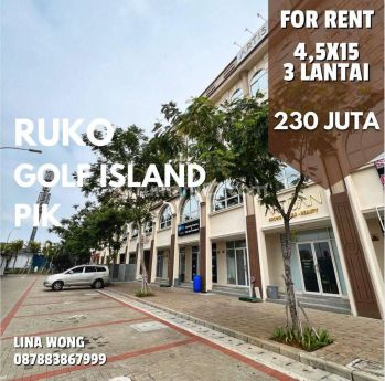 Murah Sewa Ruko Golf Island Pik Satu Deretan Backdoor