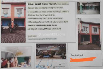 Ruko Gandeng Pinggir Jalan Kalimalang