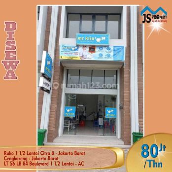 DISEWAKAN RUKO 1 1/2 LT, CITRA 8 , JAKARTA BARAT.