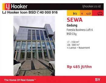 disewakan ruko foresta business loft 6 bsd city
