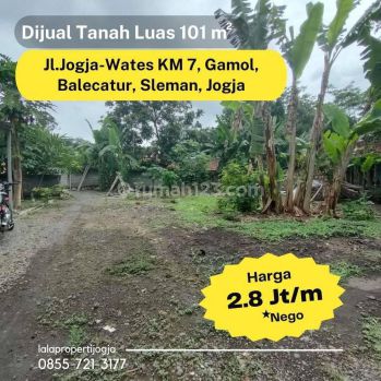 Lokasi Gamol, Jual Tanah Luas Ideal Utara Jl.jogja Wates Km 6