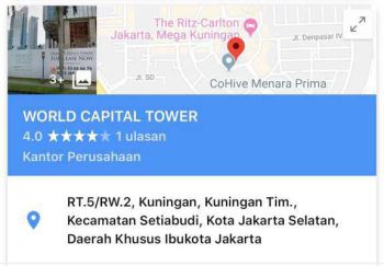 dijual office world capital Mega Kuningan, 147 meter