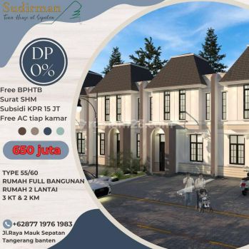 Sudirman townhouse Sepatan gaya eropa free biaya