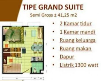 Dijual Lelang Apartment 2 Kamar Furnish di Pinewood Jatinangor