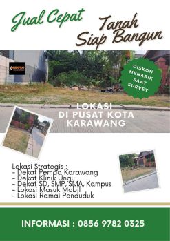 Dijual cepat tanah di karangpawitan Karawang Barat