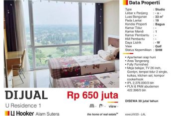 Apartemen U Residence Daerah Karawaci Tangerang