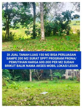 Jual tanah area legok nuansa alam