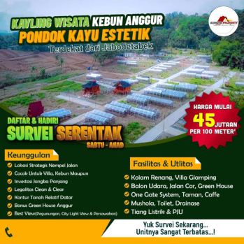TERMURAH KAVLING WISATA KEBUN ANGGUR VIEW INDAH DI BOGOR