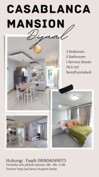 Dijual Casablanca Mansion 3+1 Bedroom Luas 76.5m2 Semifurnished