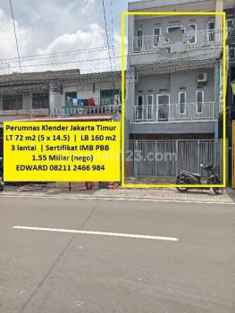 Ruko rumah 3 Lantai Harga Miring Strategis Perumnas Klender Jakarta Timur