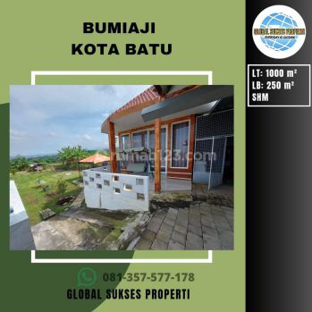 Rumah Luas View Gunung Sawah Asri Udara Sejuk Dekat Selecta Batu