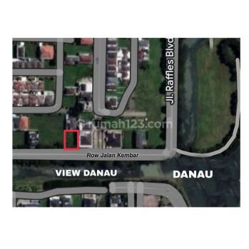 Tanah Kavling Citraland Surabaya Raya Raffles Garden Hadap Danau