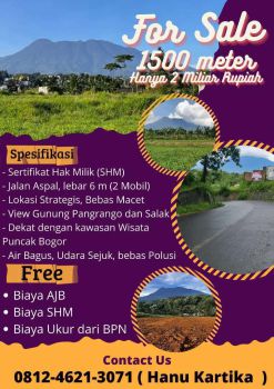 Sell Tanah: tanah 1500m murah