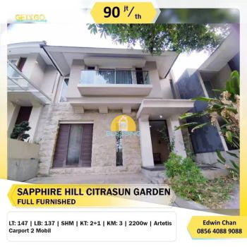 DISEWA Rumah Furnish Cluster CitraSun Tembalang Semarang dkt Undip/Tol