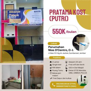 Kost putri murah area UNEJ dan Mandala
