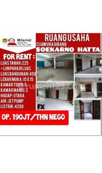 Ruko mainroad daerah soekarno hatta,akses luas.