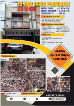 Dijual RUKO 3 LANTAI JL. PACCERAKKANG FULL INTERIOR