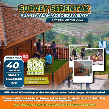 Kavling Nuansa Alam Agroeduwisata Cuma 196 Juta Dapat Tanah 400 M