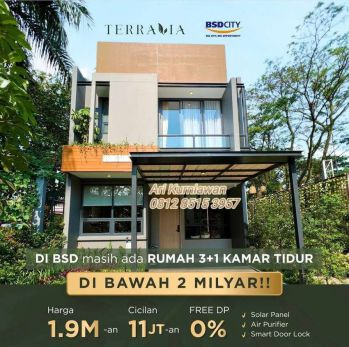 Dijual Rumah 2 Lantai Terravia, Cluster Adora di BSD City, Tangerang