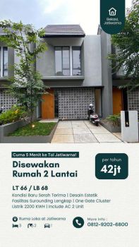Disewakan Rumah Baru 2 Lantai di Jatiwarna Kota Bekasi (Ruma Loka)